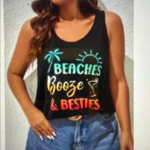 Black Graphic Tank Top